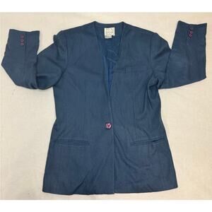 Vintage 100% Linen Single Breasted Lined Blazer Jacket Classic - Women's Size 10